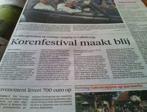 Korenfeestival: een leuk stuk in de krant!